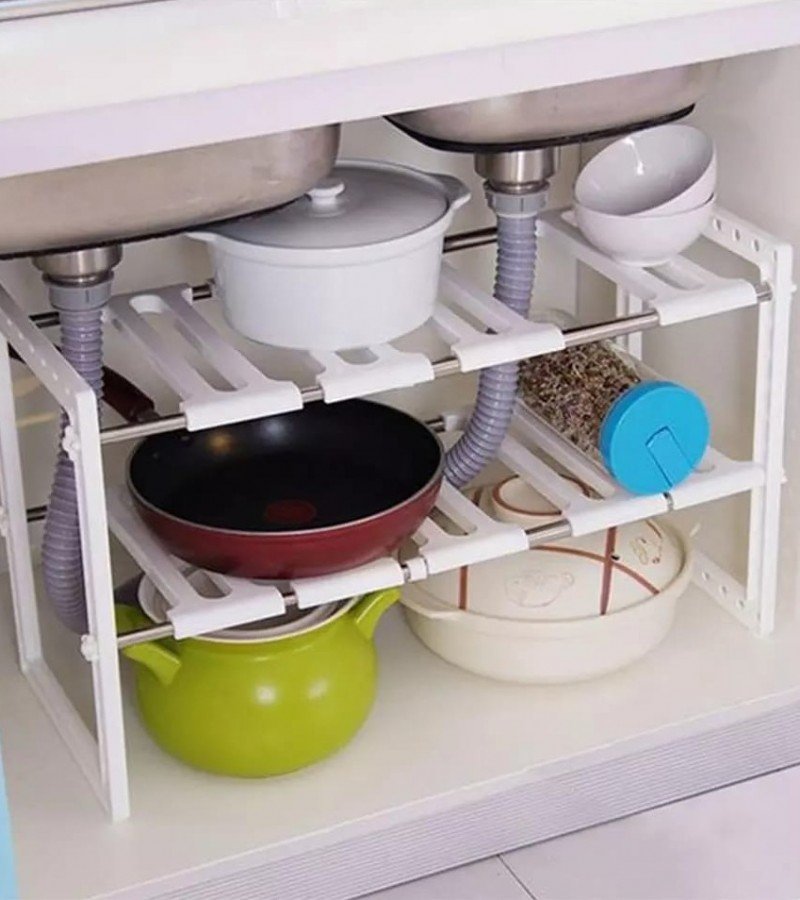 Under sink rack pool organizer