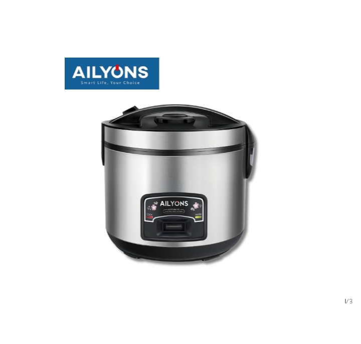 AILYONS DRC18S-AVA1 Deluxe 1.8L Automatic Electric Rice Cooker 3 in 1-Silver
