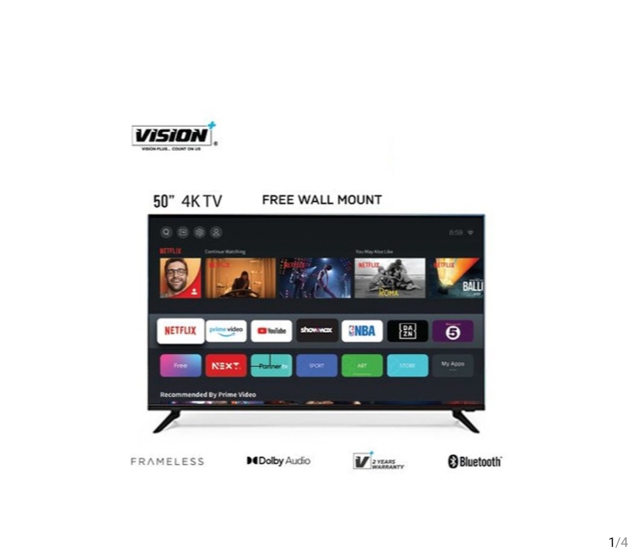 50" 4K Frameless, Netflix Official Smart Content Tv + Free Wall mount (2yrs WRTY)