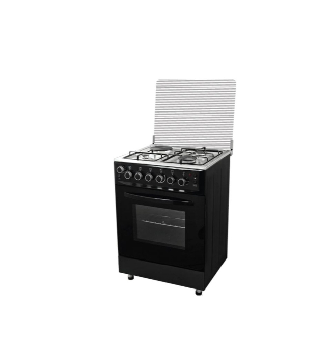 55x60cm 3Gas+1Electric Standing Cooker with Electric Oven,Black(2yr wrty)
