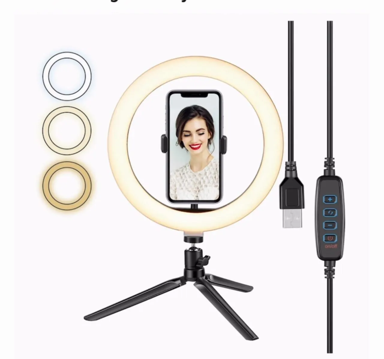 8-Inch Tripod Stand Ring Light with Remote