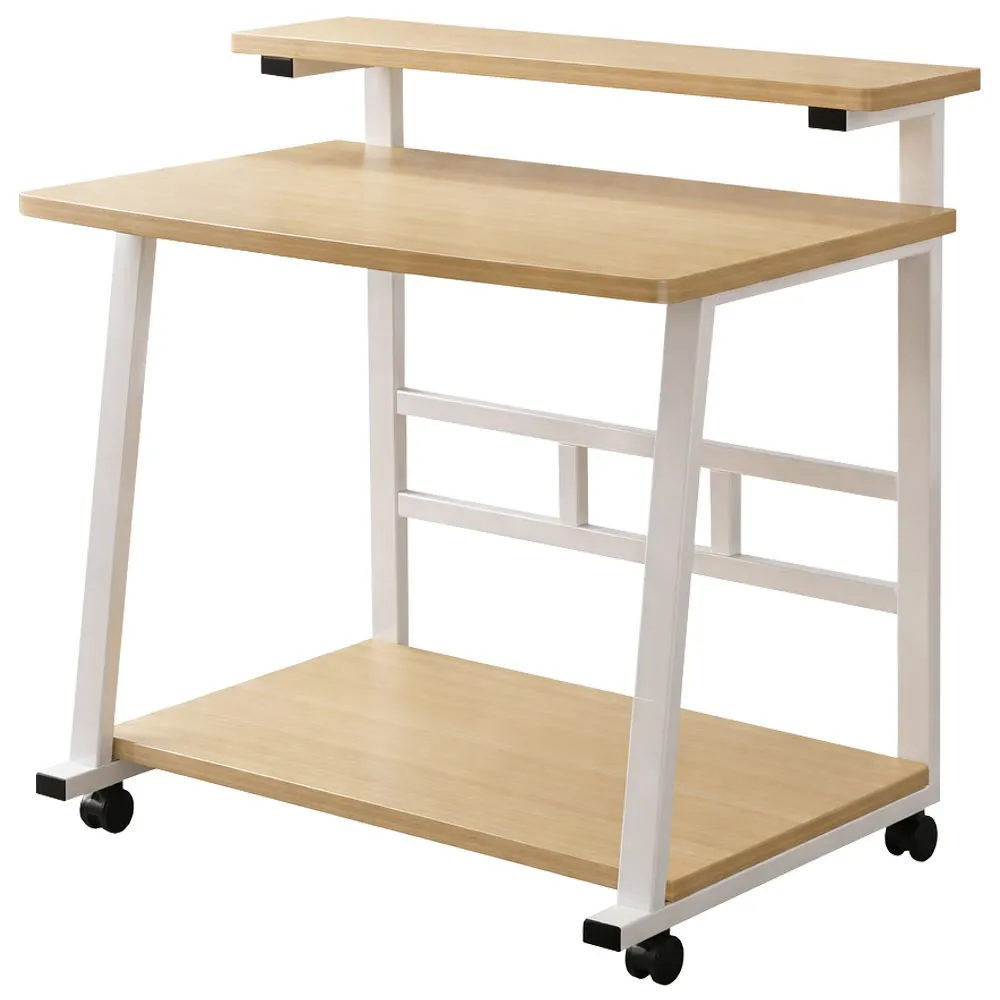 Laptop table/desk with monitor shelf and open lower storage - Image 3
