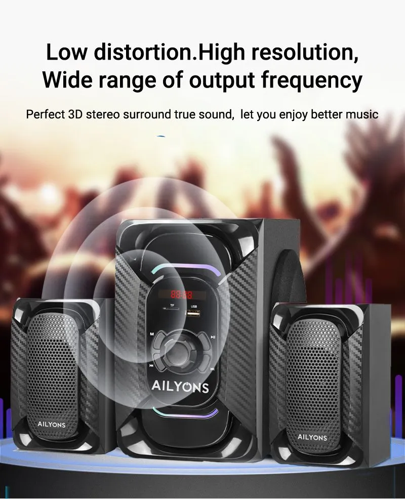 AILYONS ECS2401 2.1CH SubWoofer Home Theatrer Multi Media Speaker System, 1YR Warranty - Image 3