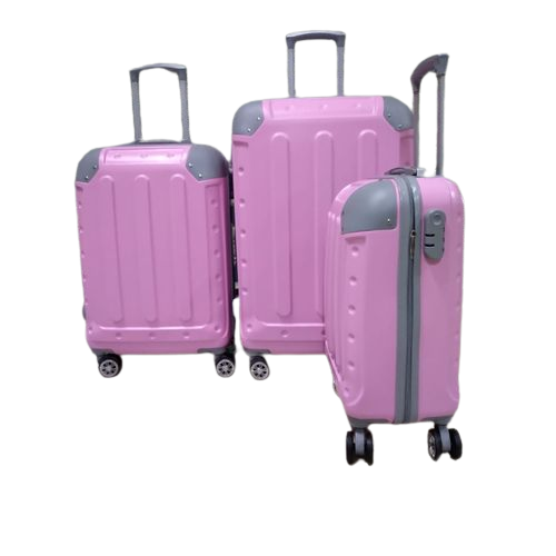 3 in 1 Luxurious Fibre Suitcase size 4 pink
