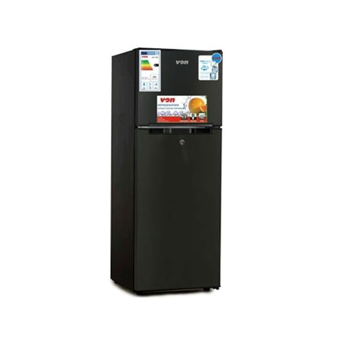 VON VART-25DMS Double Door Fridge 168L - Dark Silver