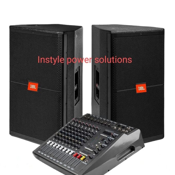 Jbl Min PUBLIC ADDRESS+2PCS MID RANGER SPEAKERS +8 CHANNE POWERED MIXER