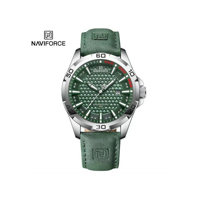 Naviforce New Watch Digital Top Luxury Man Leather Quartz Business Clock 8023
