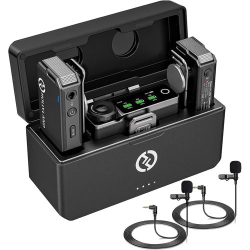 Hollyland Wireless Lavalier Microphone System With Professional ENC, Studio Quality Audio, 22H Duration, 820ft(250m) Range, Compatible With DSLR Camera, IPhone, Android, PC-Black