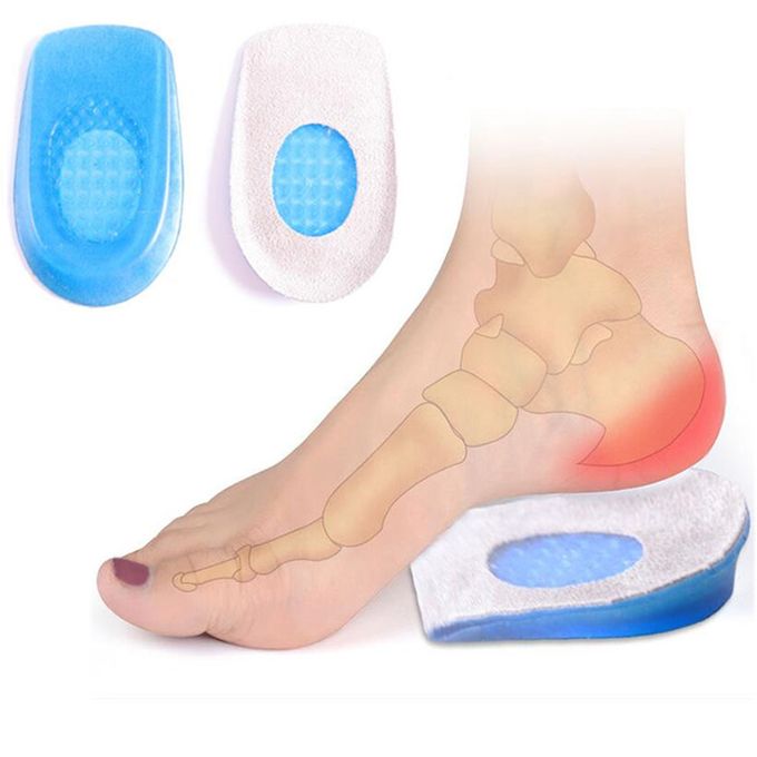 Silicone Orthopedic Insoles Back Pad Heel Cup For Calcaneal Pain Health Feet Care Support Spur Feet Cushion Pads Blue