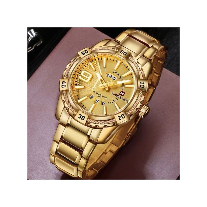 Naviforce Wrist Watch Golden 9117 Men's Watches