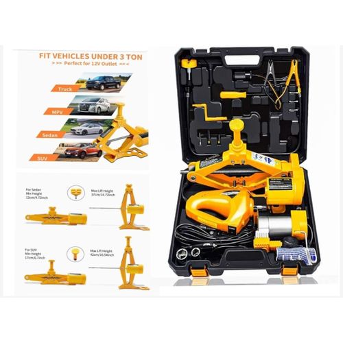 Car Jack 3 In 1 - Electric Car Jack, Air Compressor & Wrench - Image 2