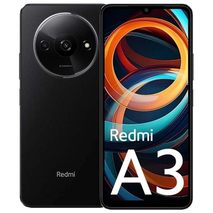 XIAOMI Redmi A3, 6.71", 4GB RAM +128GB (Dual SIM), 5000mAh, Midnight Black (Newest Model)