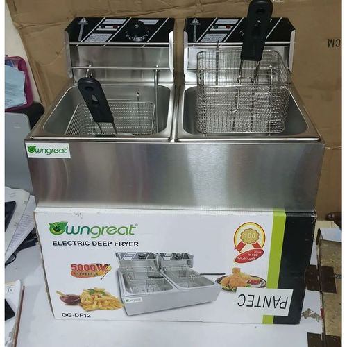 OwnGreat 6L+ 6L Commercial Double Stainless Steel Deep Fryer