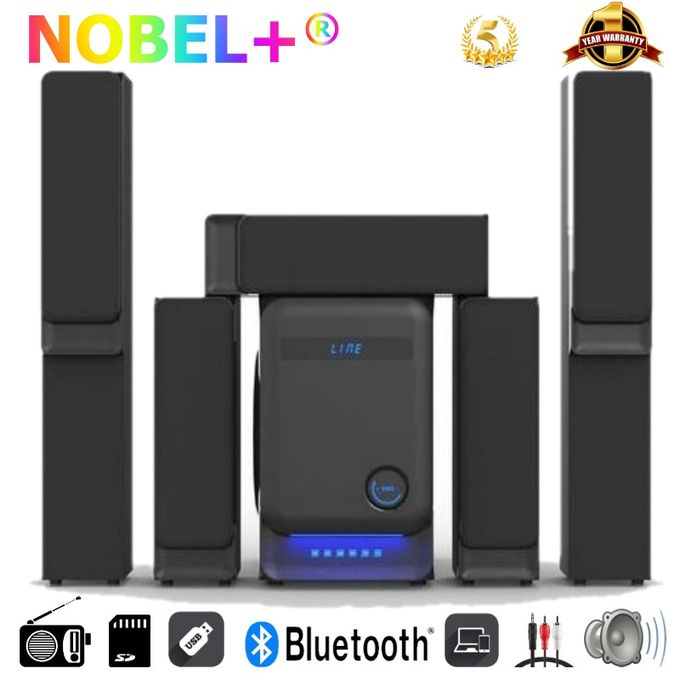 Nobel 5.1 Ch Tall Boy Speaker System: Super Bass Surround, 22000W P.M.P.O, Bluetooth