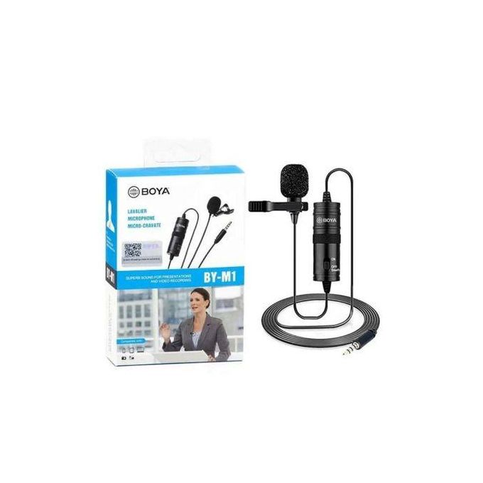 Boya By-M1 lapel microphone compatible with phone and cameraphones