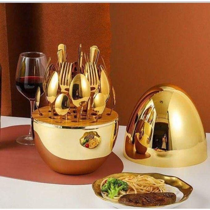 Golden  Egg shaped Cutlery set