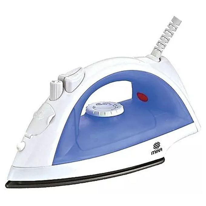 Mika MST1405 - Steam Iron, Non-Stick Soleplate, White & Blue