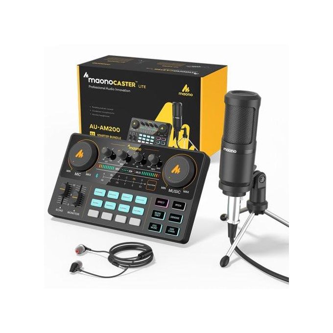 MAONO Maonocaster Lite Au-am200 Portable All-in-one Podcast Production Studio Bundle