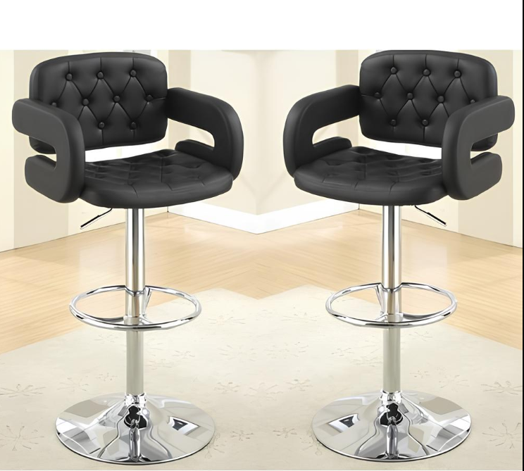 Black Puffy Counter Stool