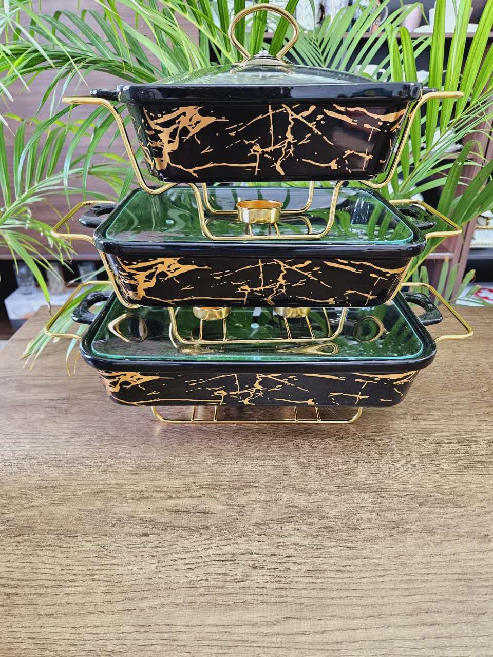 Ceramic cheffing/serving dishes ,3 pcs per set