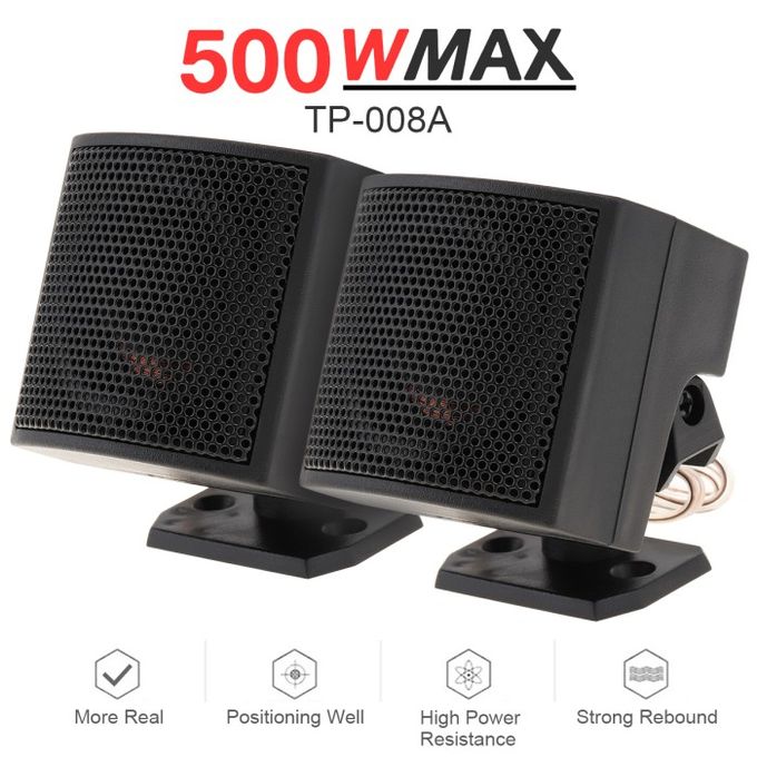 Tiaoping 2pc TP-008A 500W Mini Car Tweeter Speaker Universal DC 12V Music Loudspeaker Adjustable Audio Sound