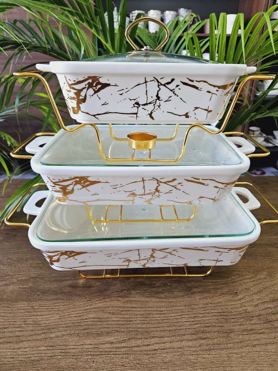 Ceramic cheffing/serving dishes ,3 pcs per set