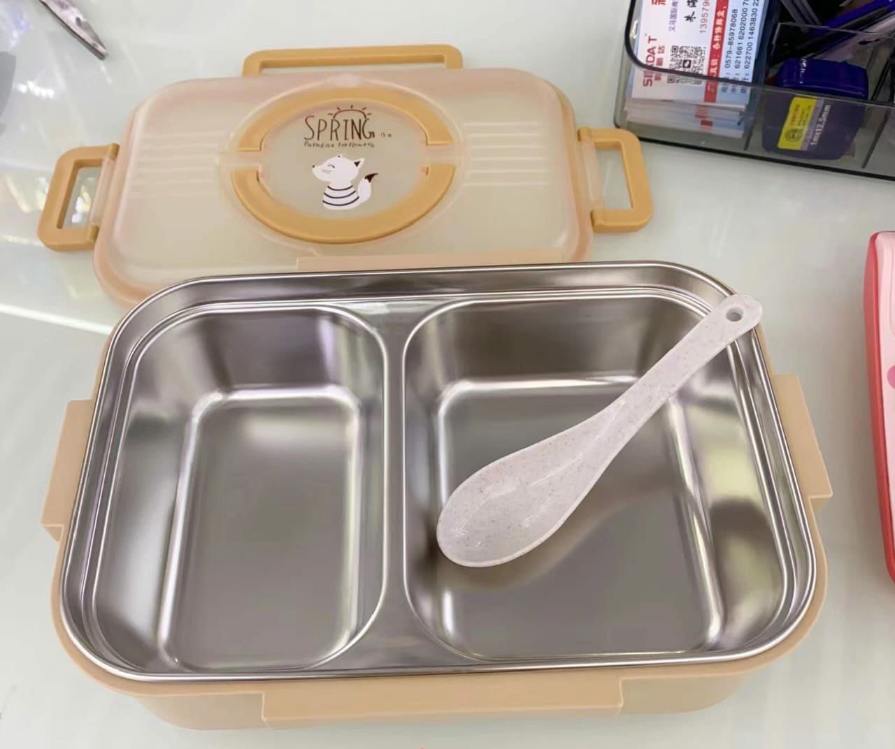 Bento lunch box with 2 compartment and soup container- big capacity