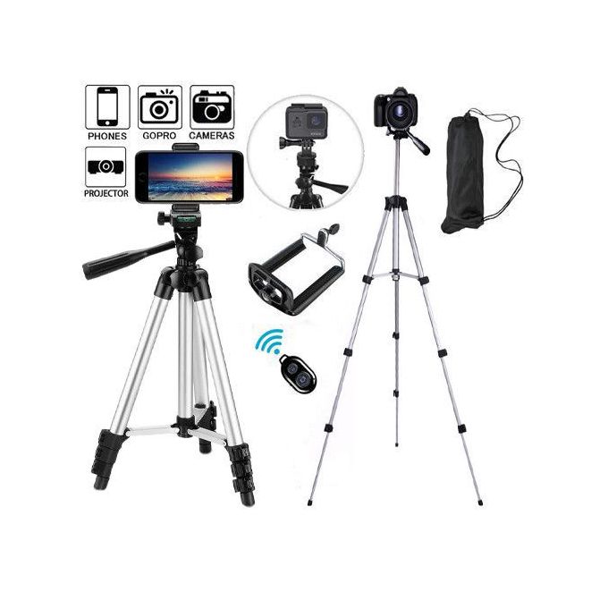 Adjustable Mobile Camera Tripod Selfie Holder With Selfie Function
