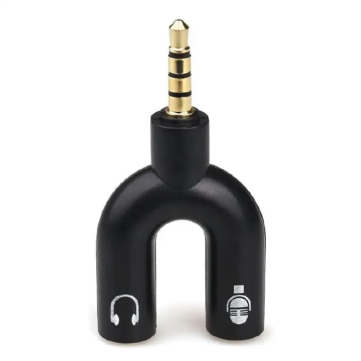 3.5mm Jack Audio Splitter Dual Headphone Microphone Y Separator Headphones