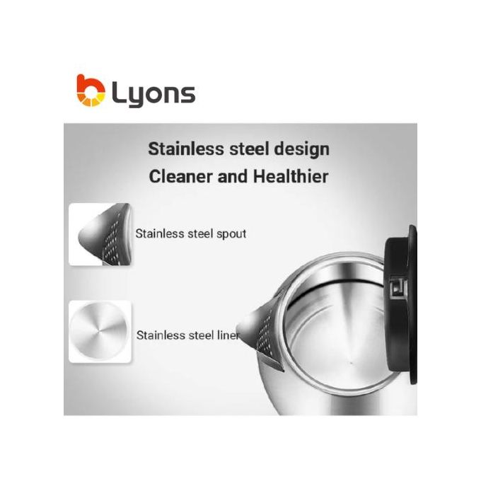 Lyons FK-0326 Stainless Steel 2.2L Electric Kettle-Red - Image 4