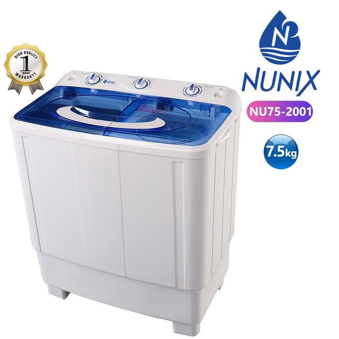 Nunix 7.5kgs twin tub washing machine