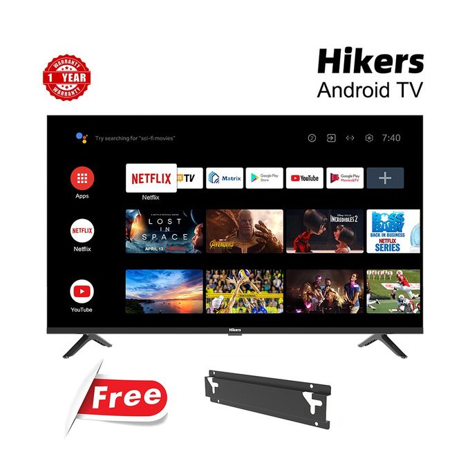 Hikers 43'' Inch Frameless Android Smart FHD LED TV - Black
