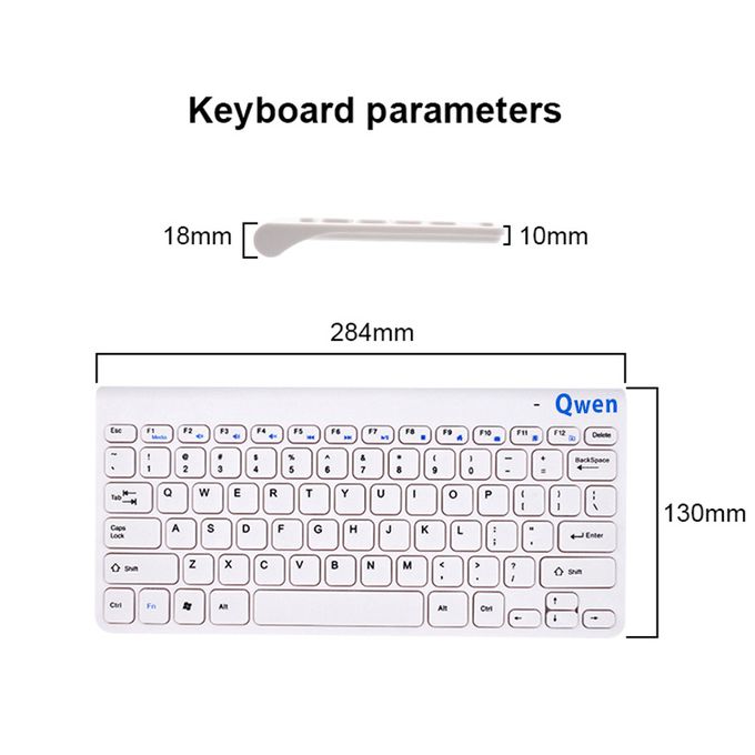 Qwen 2.4G Wireless USB Keyboard Mouse Combo-White - Image 5