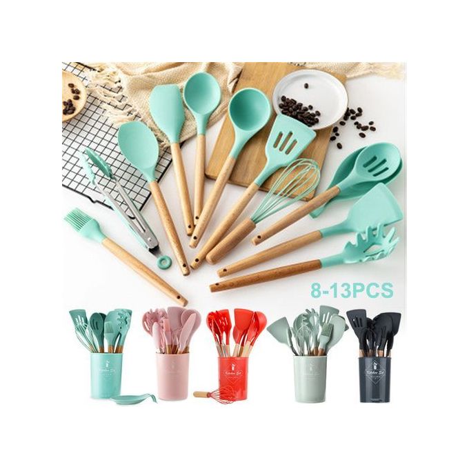 12pc Silicone Non Stick Cooking Spoon Set