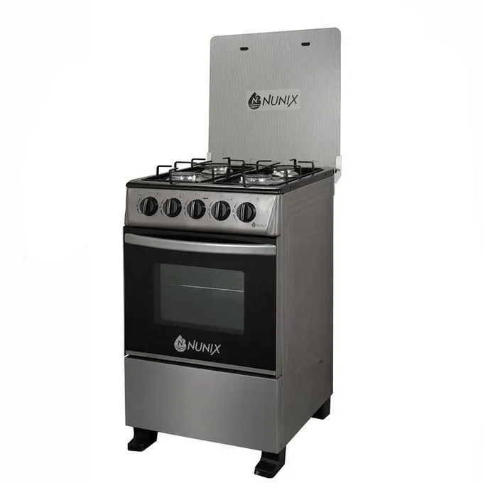 Nunix 50x55 4 Gas Burner Free Standing Cooker With Large Gas Oven, Glass Top & Auto Ignition – WLD-560-GO (1 Year Warranty) - Image 3