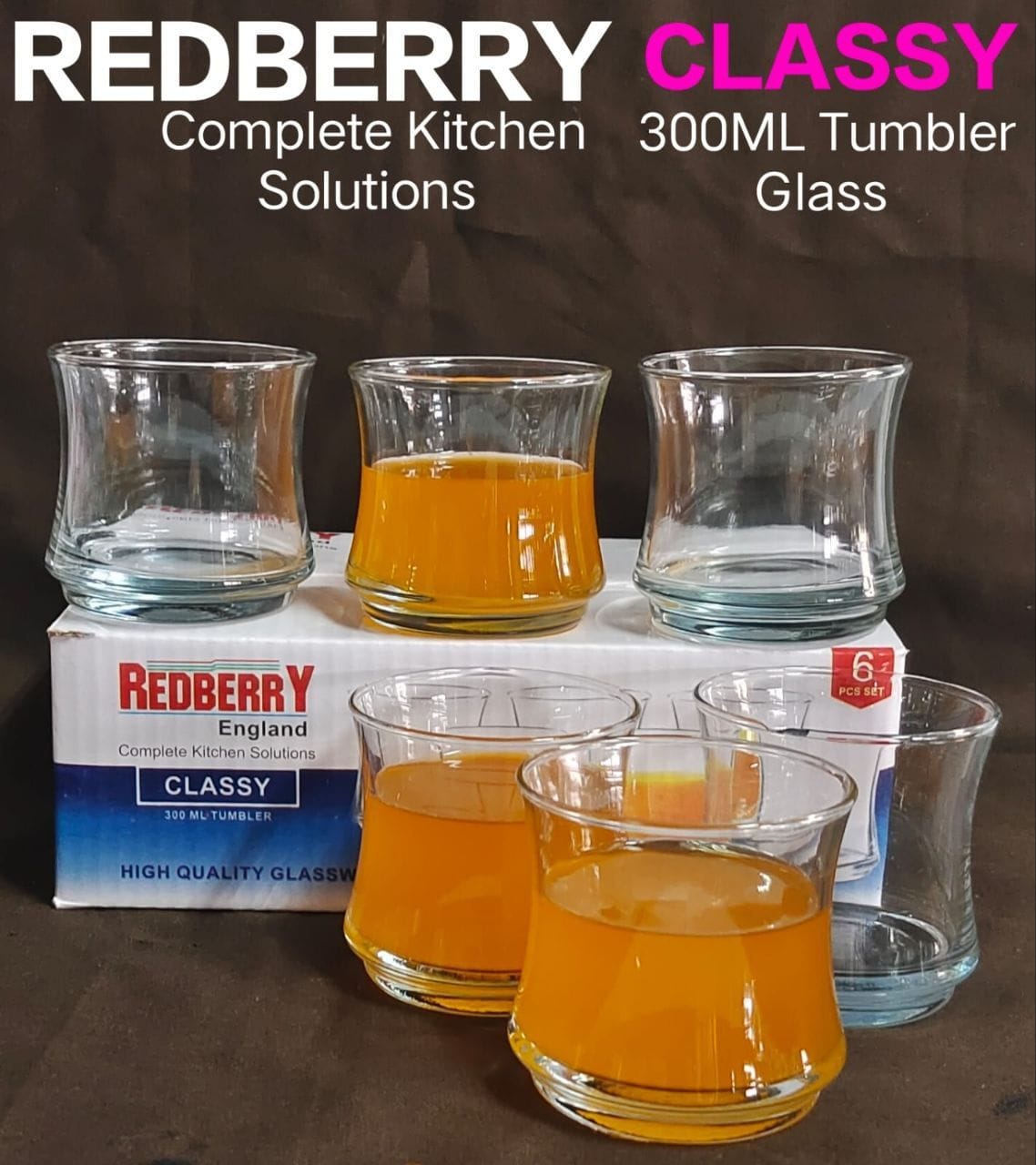 6 Pcs Crystal Clear Whiskey Glasses