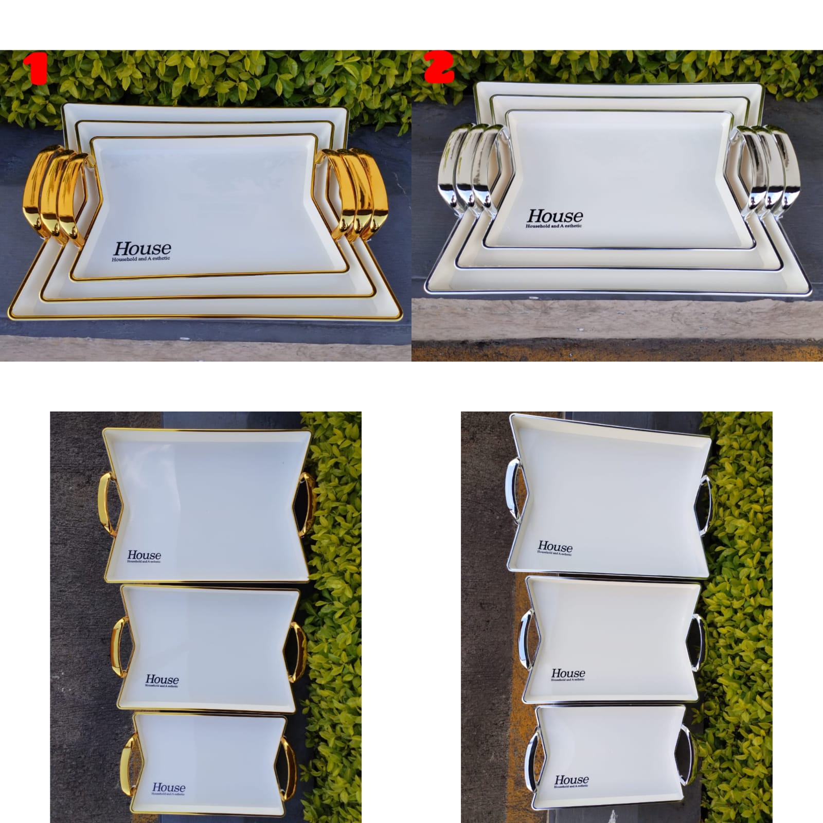 House Household and A esthetic" Luxurious 3pc Tray Set