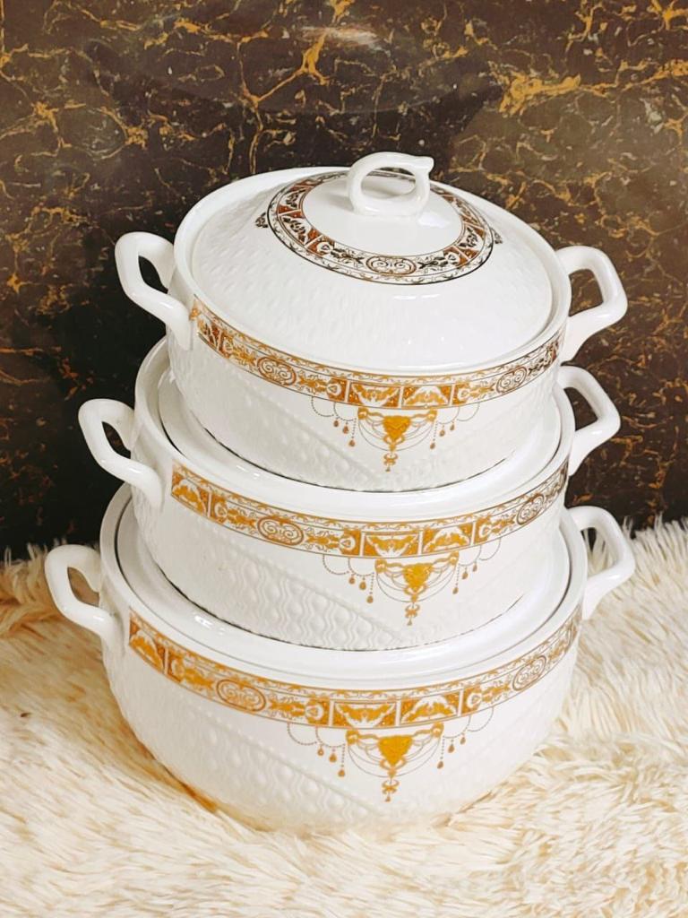 3pcs  3ltrs 2.5 and 1.5 ltrs ceramic bowl