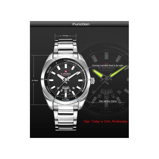 Naviforce Men Business Quartz 30M Waterproof Watches Men's Stainless Steel Auto Date - Image 2