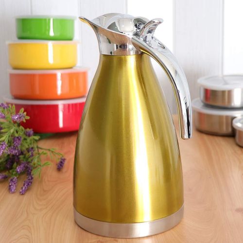 Stainless Steel Vacuum Flask High-Quality Thermos - 2.0L - Gold (VFS-023-2.00L-Gold)