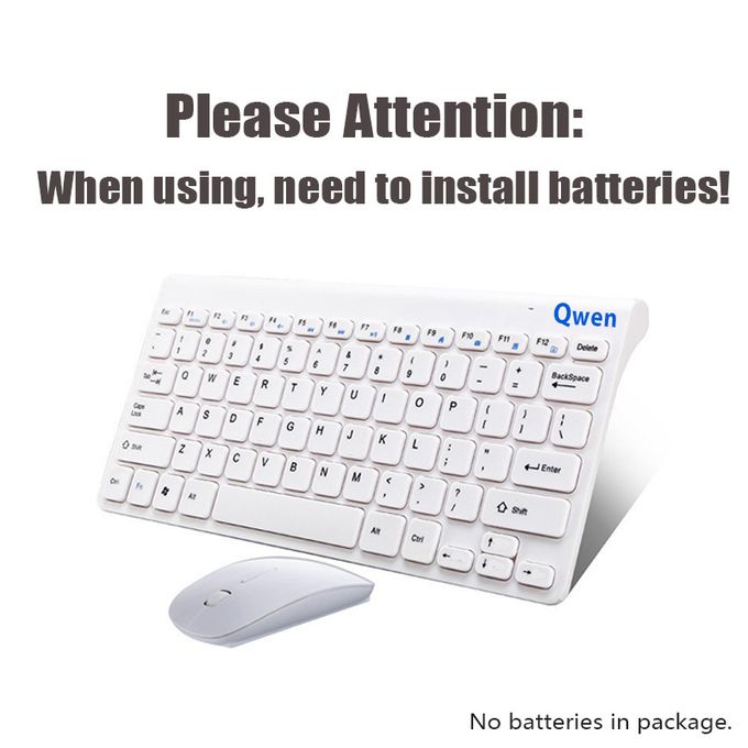 Qwen 2.4G Wireless USB Keyboard Mouse Combo-White - Image 2