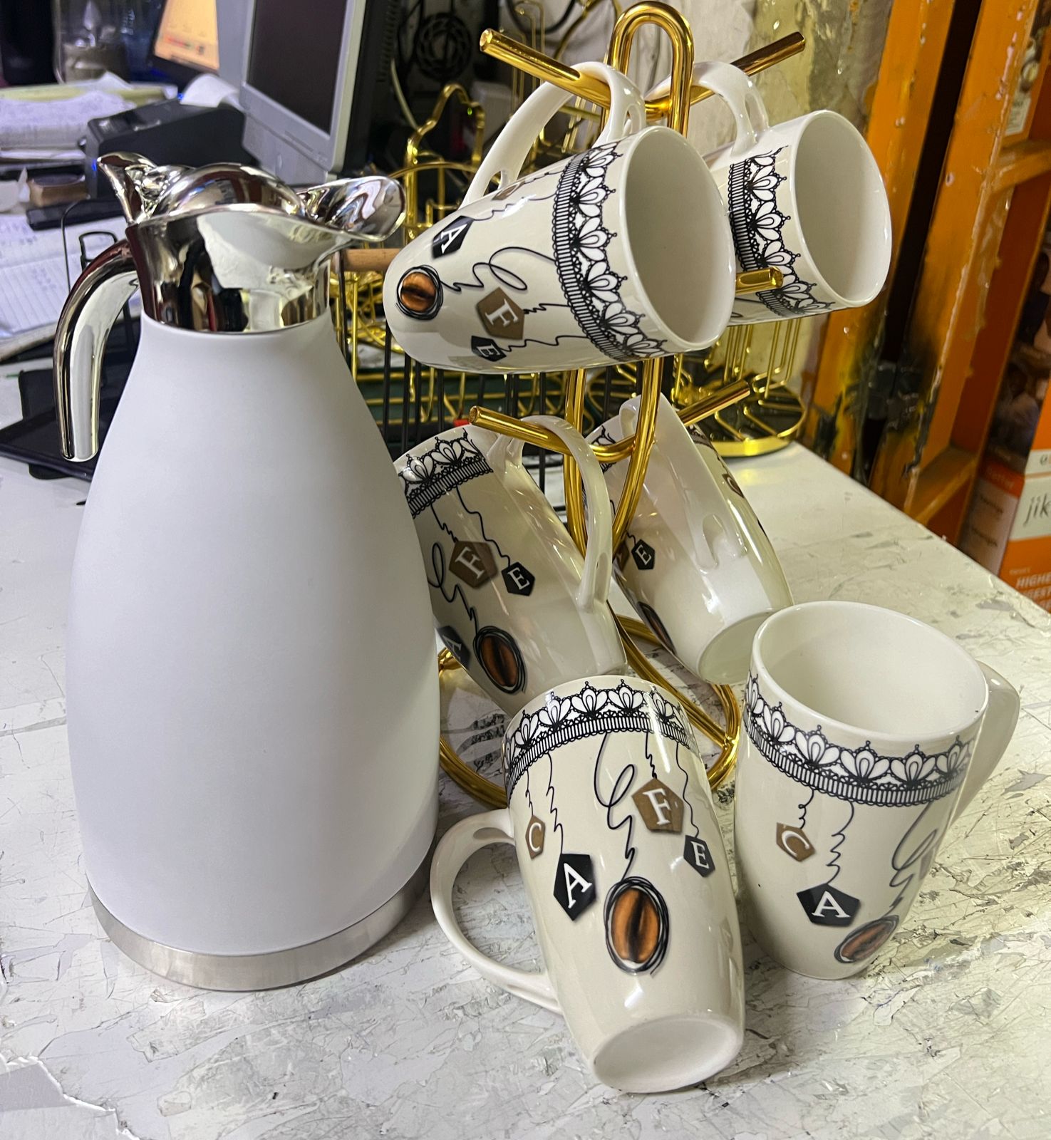 6 pcs mugs ceramic 430 ml  1ltr  all 3000