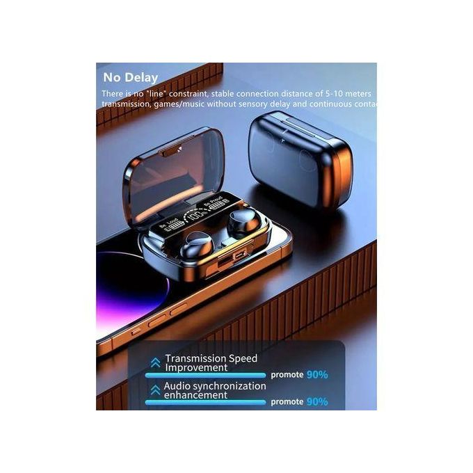 RichRipple M10 LED Display Bluetooth Headsets 9D Stereo Wireless Earphones Earpods - Image 5