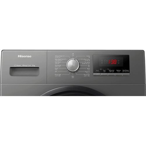 Hisense WFQP7012EVMT 7Kg Front Load Washing Machine,Silver - Image 3