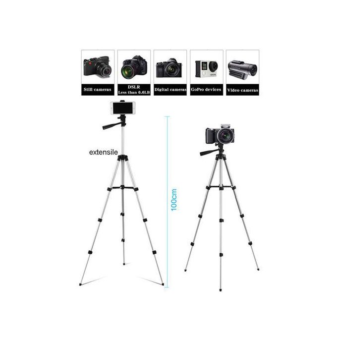 Adjustable Mobile Camera Tripod Selfie Holder With Selfie Function - Image 2