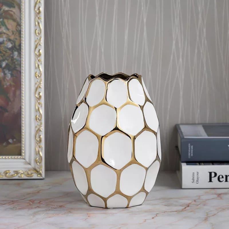 Unique Ceramic flower vase white