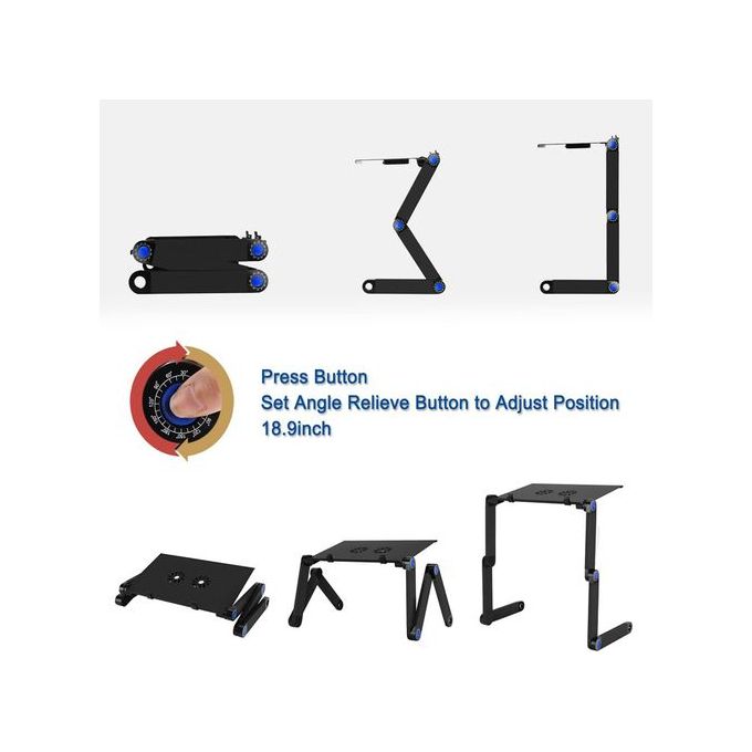 Adjustable Laptop Stand Holder With Mouse Pad - Image 3
