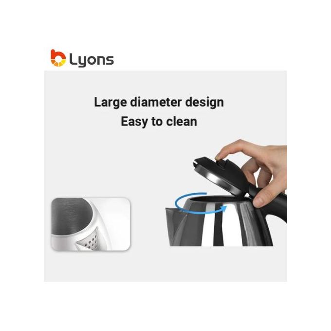 Lyons FK-0326 Stainless Steel 2.2L Electric Kettle-Red - Image 3