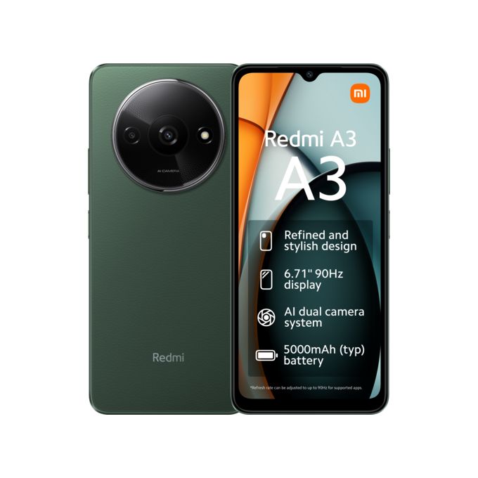 XIAOMI Redmi A3, 6.71", 3GB RAM + 64GB (Dual SIM), 5000mAh, Forest Green