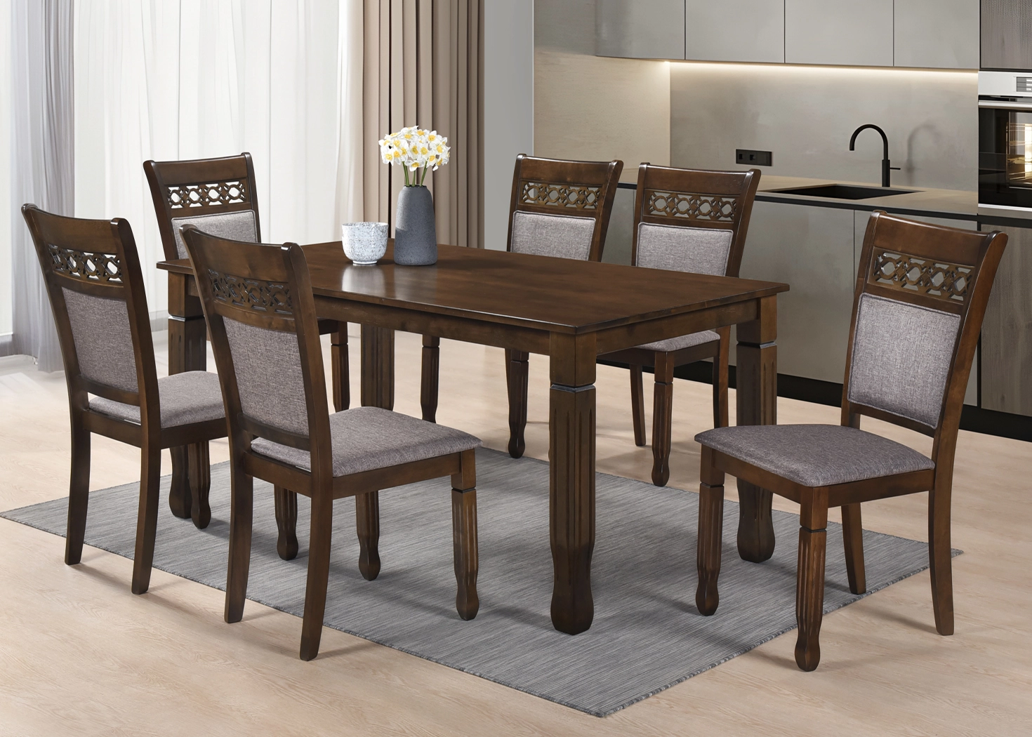 6 SEATER DINING SET (AC4222T)